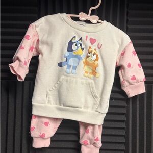 Bluey Girls Cartoon Sweatshirt and Pants Set